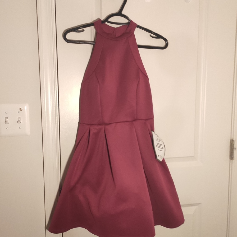 Pink/Magenta Macy's Pleated Formal Dress